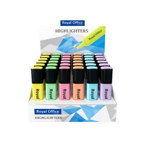 EVIDENZIATORi ROYAL OFFICE 6 COLORI ASSORTITI PASTEL SET DA 36